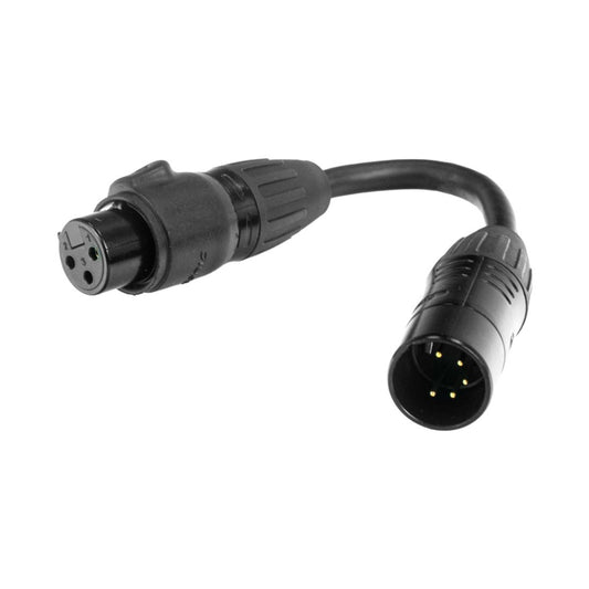 DMX 5-pin M to 3-pin FM IP65